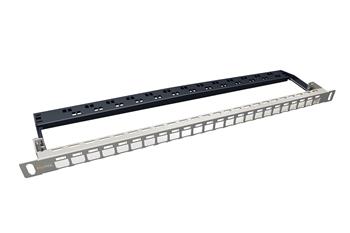 19" modulárny neosadený high-density patch panel Solarix 24 portov 0,5U SX24HDM-0-STP-SL-UNI