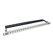 19" modulárny neosadený high-density patch panel Solarix 24 portov 0,5U SX24HDM-0-STP-SL-UNI