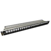 19" modulárny neosadený patch panel Solarix 24 portov 1U SX24 M-0-STP-BK-UNI-N