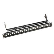 19" modulárny neosadený patch panel Solarix 24 portov čierny 1U SX24 M-0-STP-BK-UNI