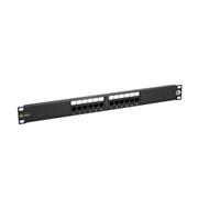 19" patch panel Solarix 12 x RJ45 CAT5E UTP 150 MHz čierny 1U SX12-5E-UTP-BK
