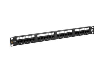 19" patch panel Solarix 24 x RJ45 CAT5E UTP 150 MHz čierny 1U SX24-5E-UTP-BK