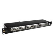19" patch panel Solarix 24 x RJ45 CAT6 STP čierny 1U SX24-6-STP-BK