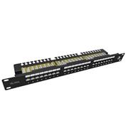 19" patch panel Solarix 24 x RJ45 CAT6 UTP s vyväzovacou lištou 1U SX24L-6-UTP-BK-N