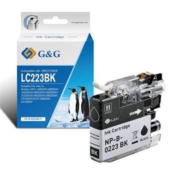 alt. kazeta G&G pre BROTHER LC223BK MFC-J5320DW / DCP-J4120DW / MFC-J4420DW / MFC-J4425DW / MFC-J4620DW (21.2ml)