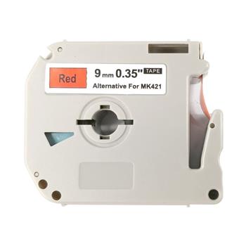 alt. páska Ecodata pre BROTHER MK-421 - čierne písmo, červená páska Tape (9mm)