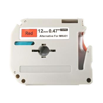 alt. páska Ecodata pre BROTHER MK-431 - čierne písmo, červená páska Tape (12mm)