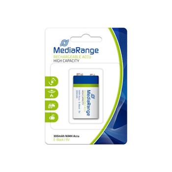 Batérie nabíjateľné Mediarange 300 mAh NiMH 9V 6HR61 Blister 1ks