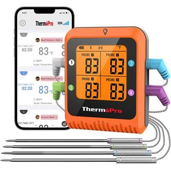 bezdrôtový kuchynský teplomer ThermoPro TP-930 (bluetooth, 4 sondy, vhodný na grilovanie a údenie mäsa)