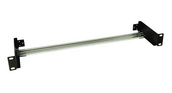 DIN lišta s držiakom do 19" rozvádzača, 1U čierna RAL 9005 RAIL-1U-DIN