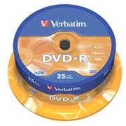 DVD-R VERBATIM 4,7GB 16X 25ks/cake*AZO