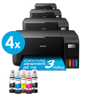 Iba dnes AKCIA: 4x MFP "ecoTANK" EPSON L3270/1