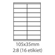 etikety ECODATA Samolepiace 105x35 univerzálne biele 16ks/A4 (100 listov A4/bal.)
