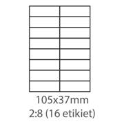 etikety ECODATA Samolepiace 105x37 univerzálne biele 16ks/A4 (100 listov A4/bal.)