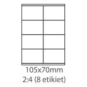 etikety ECODATA Samolepiace 105x70 univerzálne biele 8ks/A4 (100 listov A4/bal.)