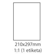 etikety ECODATA Samolepiace 210x297 univerzálne biele 1ks/A4 so zadným násekom/splitom (100 listov A4/bal.)