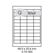 etikety ECODATA Samolepiace 48,5x25,4 univerzálne biele 40ks/A4 (1000 listov A4/bal.)