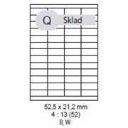 etikety ECODATA Samolepiace 52,5x21,2 univerzálne biele 52ks/A4 (100 listov A4/bal.)