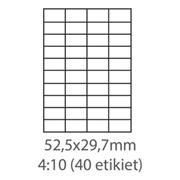 etikety ECODATA Samolepiace 52,5x29,7 univerzálne biele 40ks/A4 (100 listov A4/bal.)