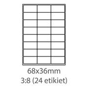 etikety ECODATA Samolepiace 68x36 univerzálne biele 24ks/A4 (1000 listov A4/bal.)