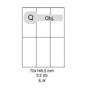 etikety ECODATA Samolepiace 70x148,5 univerzálne biele (1000 listov A4/bal.)