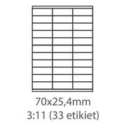 etikety ECODATA Samolepiace 70x25,4 univerzálne biele (1000 listov A4/bal.)