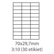 etikety ECODATA Samolepiace 70x29,7 univerzálne biele 30ks/A4 (100 listov A4/bal.)
