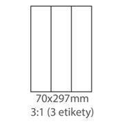 etikety ECODATA Samolepiace 70x297 univerzálne biele (1000 listov A4/bal.)