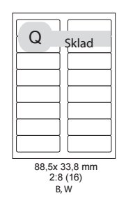 etikety ECODATA Samolepiace 88,5 x 33,8mm univerzálne biele 16ks/A4 (100 listov A4/bal.)