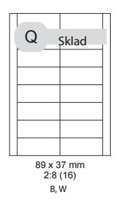 etikety ECODATA Samolepiace 89 x 37mm univerzálne biele 16ks/A4 (100 listov A4/bal.)