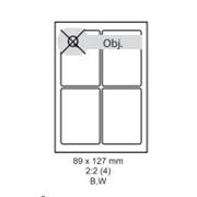 etikety ECODATA Samolepiace 89x127 univerzálne biele 4ks/harok (1000 listov A4/bal.)