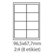 etikety ECODATA Samolepiace 96,5x67,7 univerzálne biele 8ks/A4 (1000 listov A4/bal.)