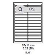 etikety ECODATA Samolepiace 97x11 mm univerzálne biele 50ks/A4 (1000 listov A4/bal.)