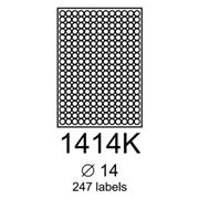 etikety RAYFILM 14mm kruh univerzálne biele R01001414KF (1.000 list./A4)