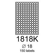 etikety RAYFILM 18mm kruh univerzálne biele R01001818KA (100 list./A4)