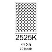 etikety RAYFILM 25mm kruh lesklé transparentné samolepiace inkjet R04662525KB-LCUT (50 list./A4)
