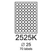 etikety RAYFILM 25mm kruh univerzálne biele R01002525KA (100 list./A4)