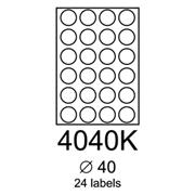 etikety RAYFILM 40mm kruh univerzálne biele eco R0ECO4040KA (100 list./A4)