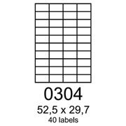 etikety RAYFILM 52,5x29,7 vysokolesklé biele laser R01190304A (100 list./A4)