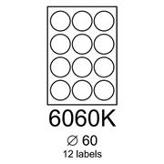 etikety RAYFILM 60mm kruh oranžové flourescentné laser R01336060KA (100 list./A4)