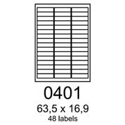 etikety RAYFILM 63,5x16,9 univerzálne biele R01000401A (100 list./A4)