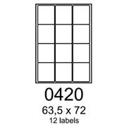 etikety RAYFILM 63,5x72 univerzálne biele R01000420F (1.000 list./A4)