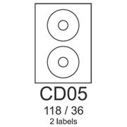 etikety RAYFILM CD05 118/36 univerzálne biele R0100CD05A (100 list./A4)