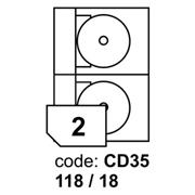etikety RAYFILM CD35 118/18 univerzálne biele R0100CD35A (100 list./A4)