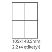 etikety samolepiace 105x148 univerzálne biele (100 listov A4/bal.)