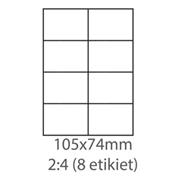 etikety samolepiace 105x74 univerzálne biele 8ks/A4 (100 listov A4/bal.)