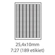 etikety Samolepiace 25,4x10 univerzálne biele 189ks/A4 (100 listov A4/bal.)