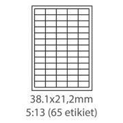 etikety samolepiace 38,1mm x 21,2mm univerzálne biele 65ks/A4 (100 listov A4/bal.)
