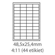 etikety samolepiace 48,5x25,4 univerzálne biele 44ks/A4 (100 listov A4/bal.)