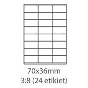 etikety samolepiace 70x36 univerzálne biele 24ks/A4 (100 listov A4/bal.)